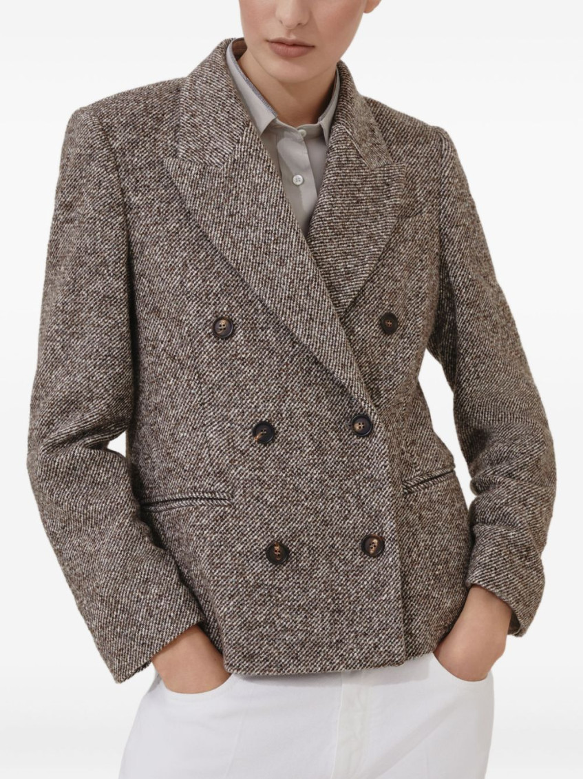 Double-breasted blazer - Brown