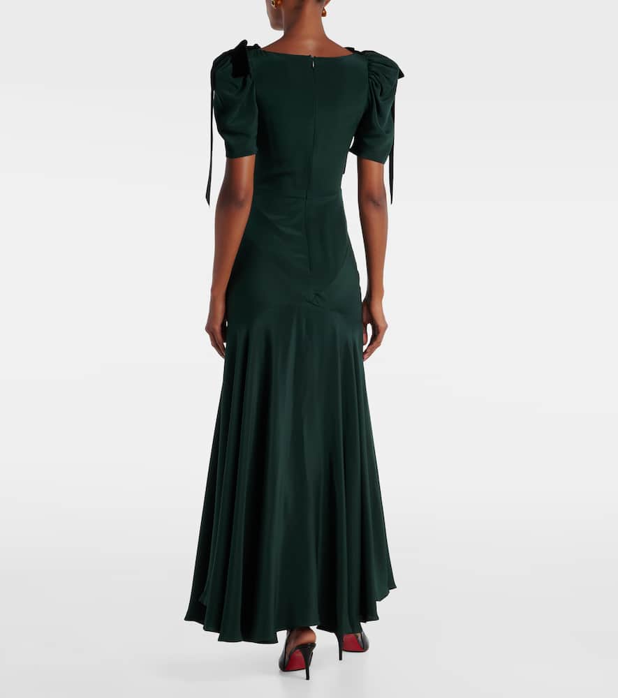 Bow-detail silk cocktail dress