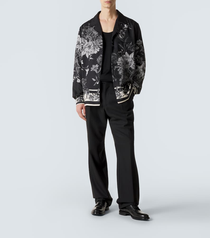 Floral polka-dot silk shirt