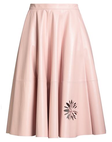Woman Midi skirt Pink Size 10 Leather