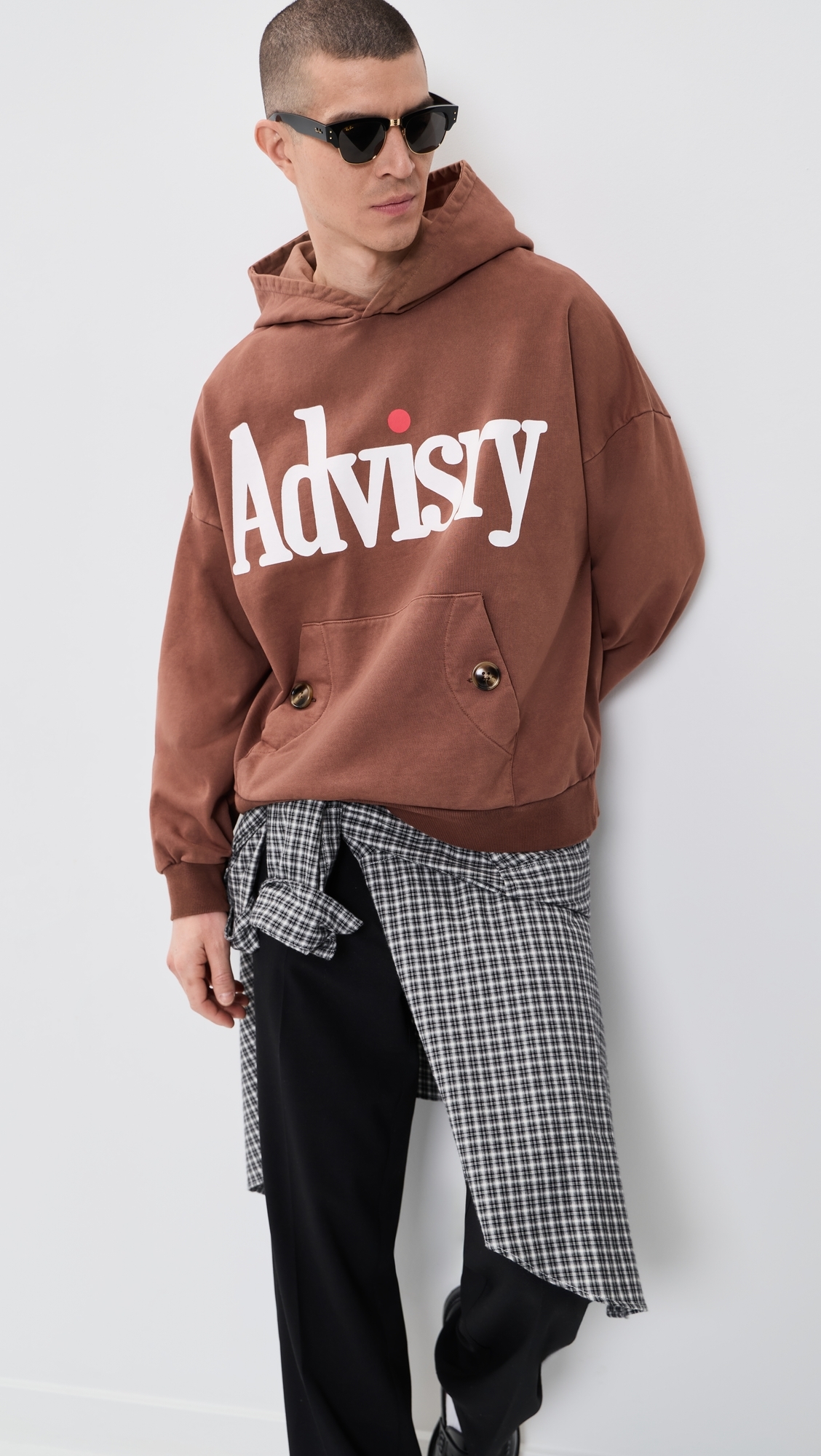 Dot Logo Hoodie Brown