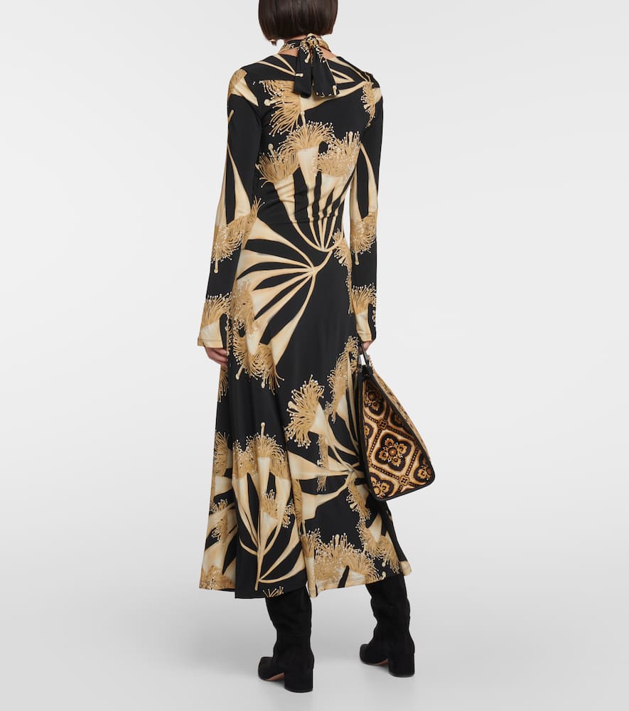Halterneck jersey midi dress