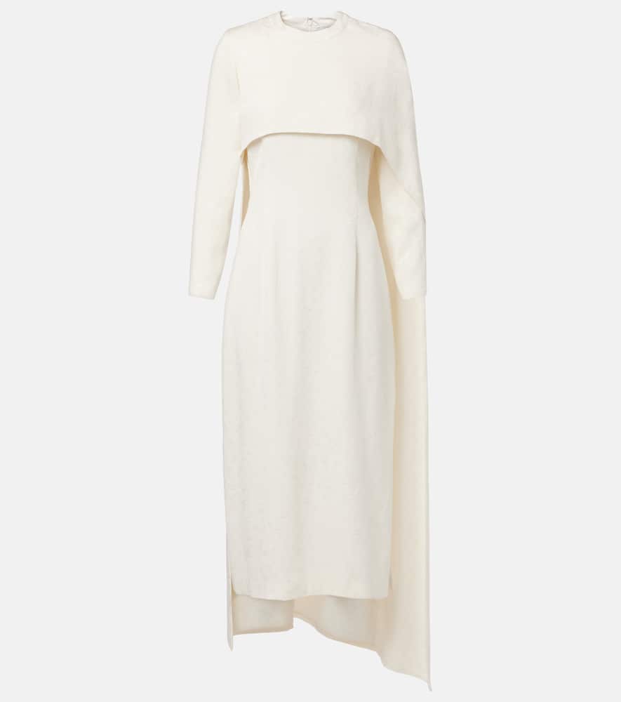 Felice caped jacquard midi dress
