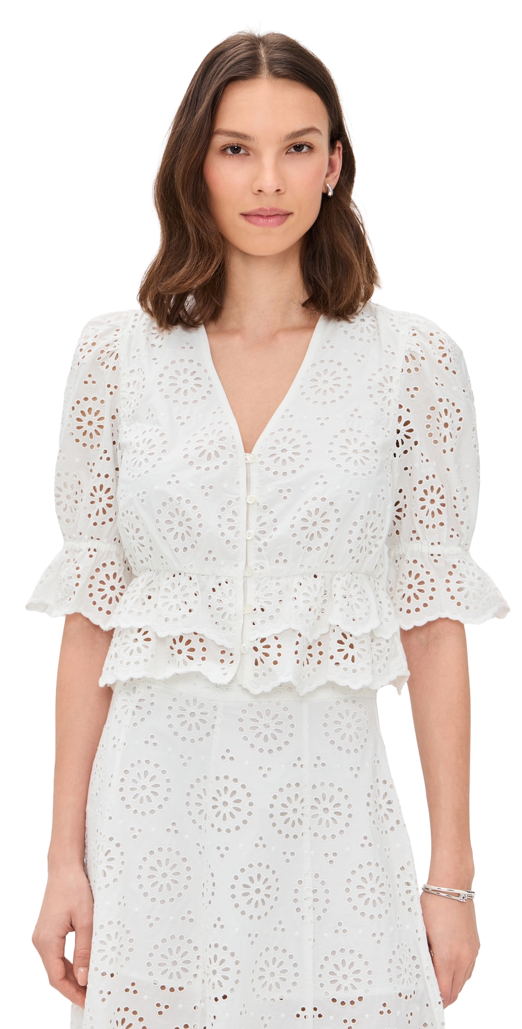 The Solstice Eyelet Blouse White
