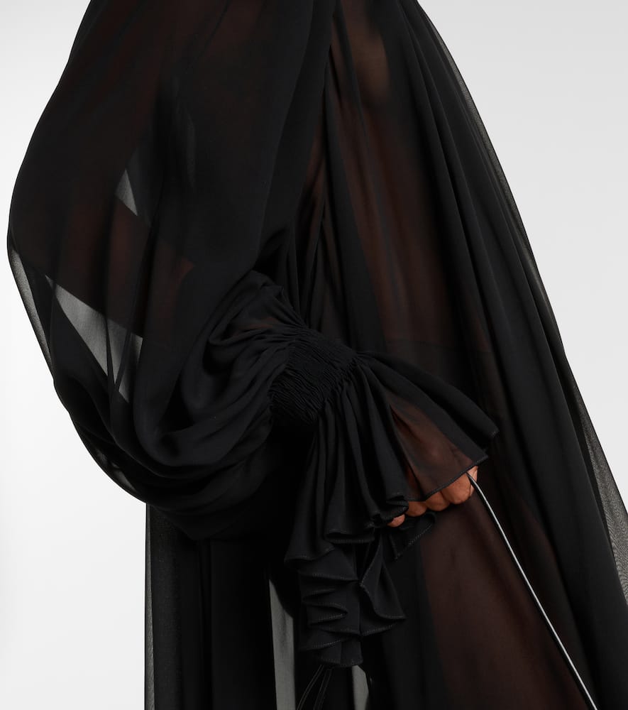 Edgar semi-sheer silk tulle midi dress