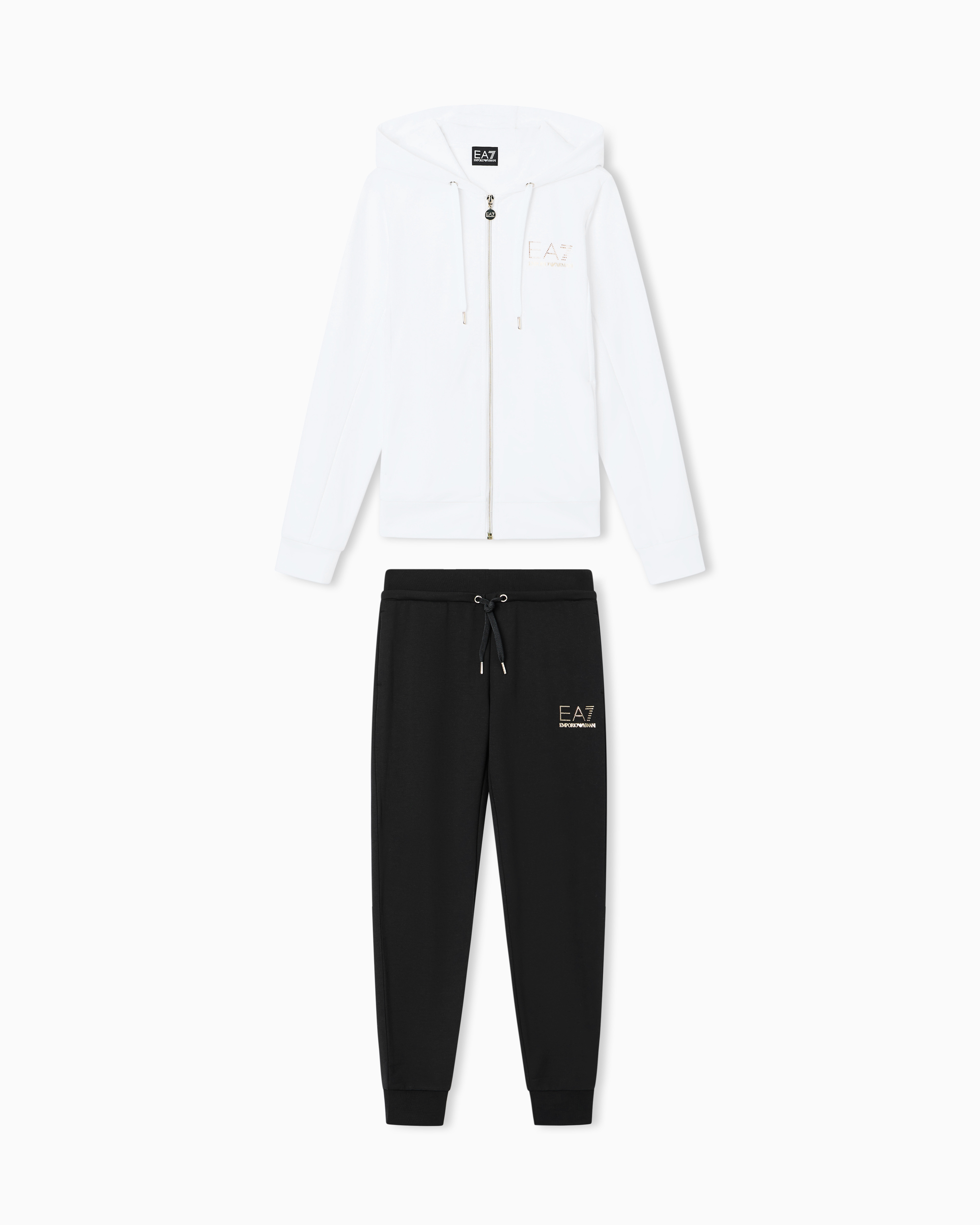 Viscose suit with a zip-up hoodie and micro-studs Tracksuit