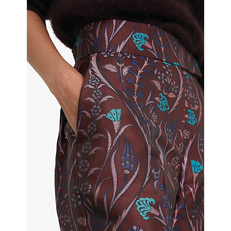 Womens Zayla Jacquard Tapered-Leg Woven Trousers