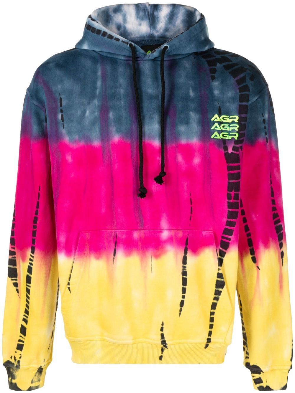 Tie-dye print cotton hoodie