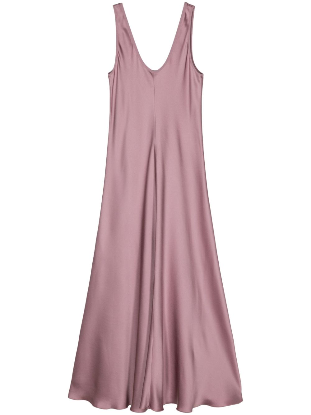 Sleeveless satin midi dress - Pink