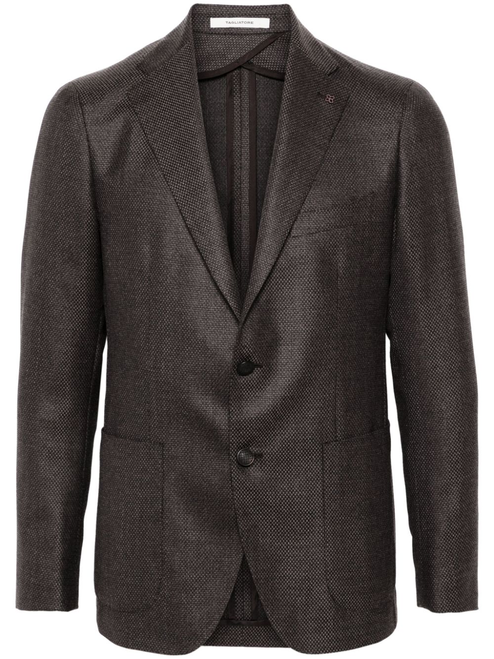 Brooch-detail blazer - Brown
