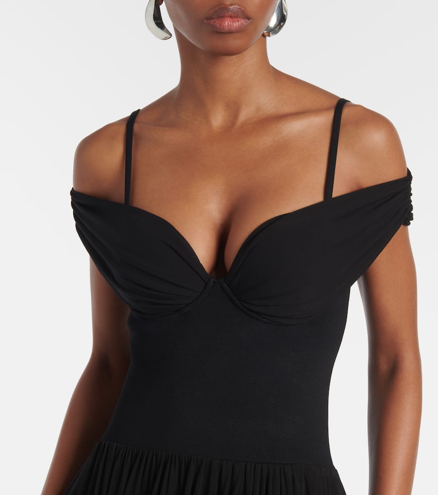 Amarantha off-shoulder draped jersey maxi dress
