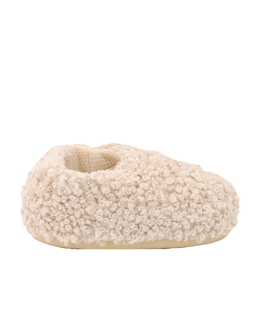 Faux-curly-fur slippers