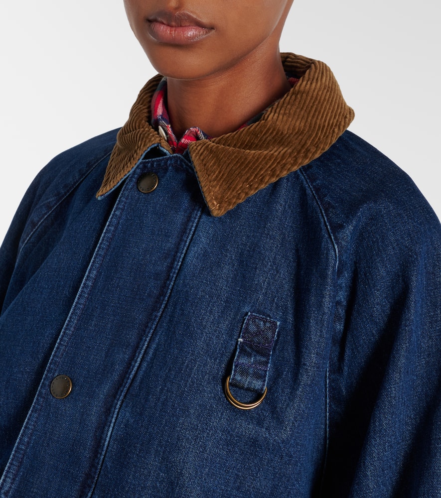 Corduroy-trimmed denim jacket