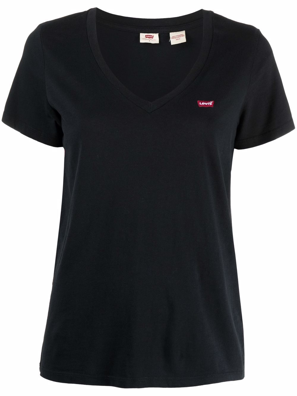 Perfect V-neck cotton T-shirt - Black