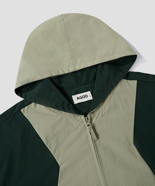 Side Seam Cut Two-Tone Windbreaker