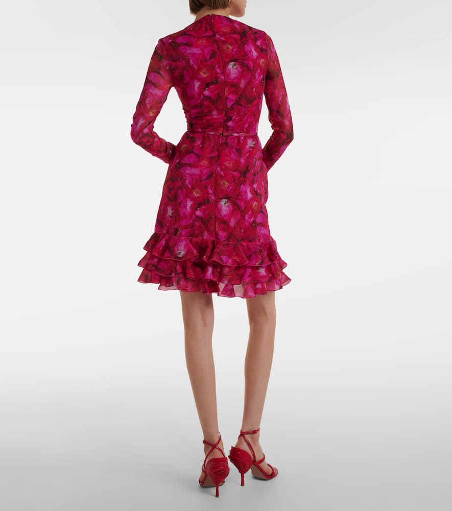 Rose Mania silk georgette minidress