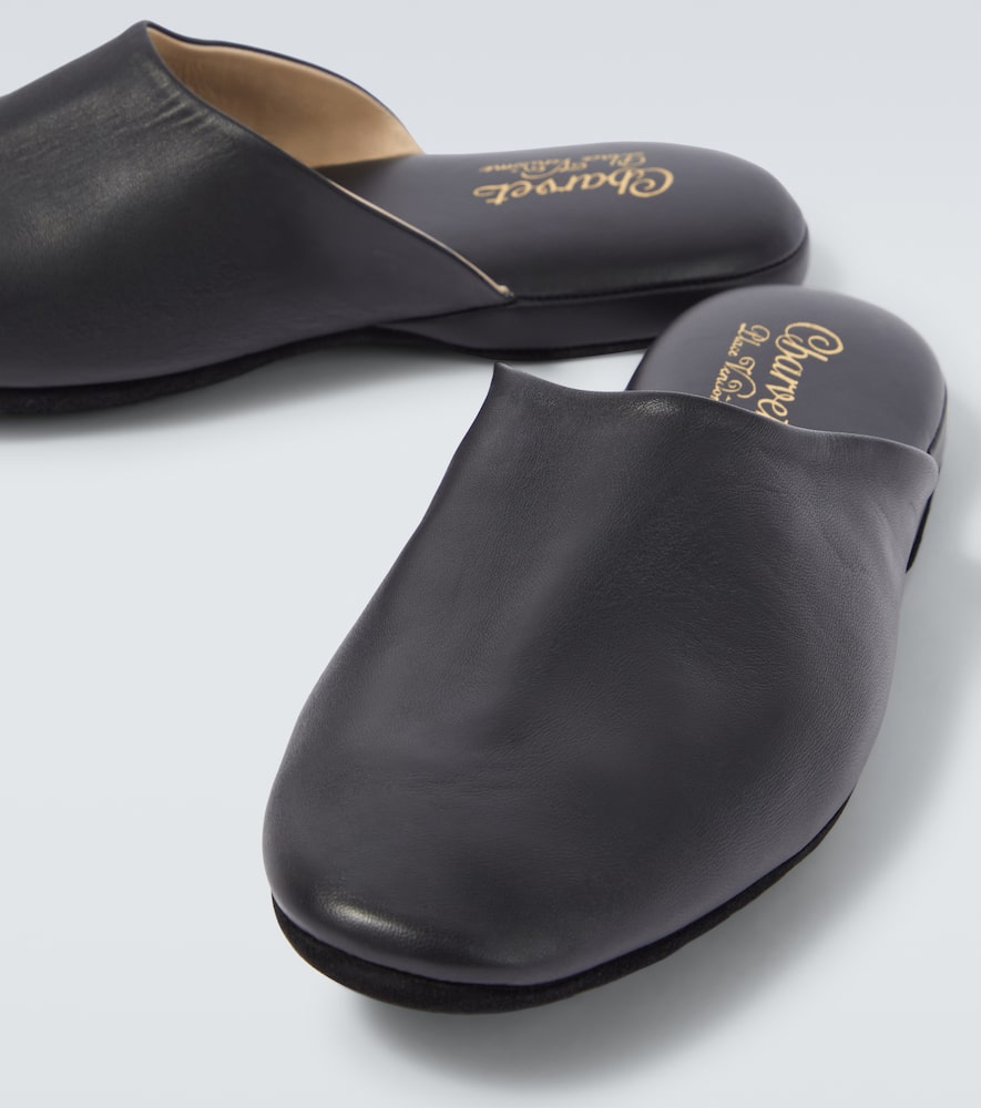 Leather slippers