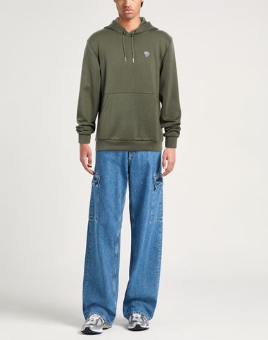 Man Sweatshirt Military green Size L Polyester, Viscose, Elastane