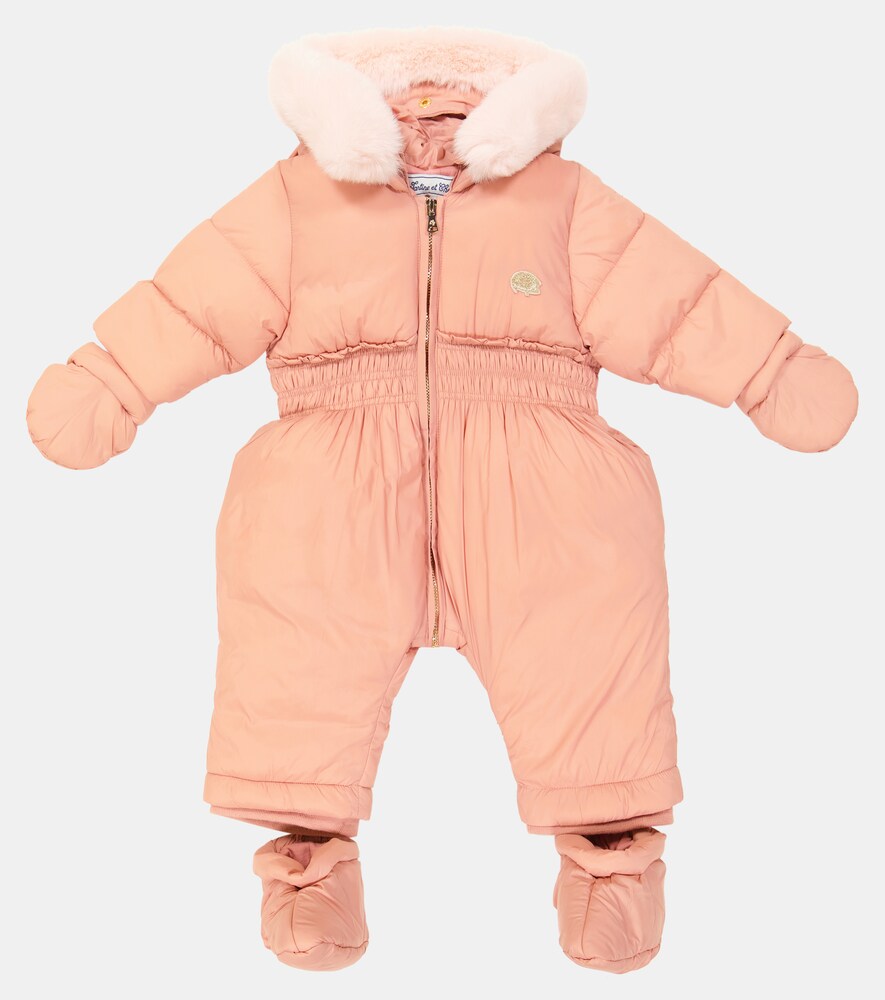 Baby snowsuit, mittens and socks set