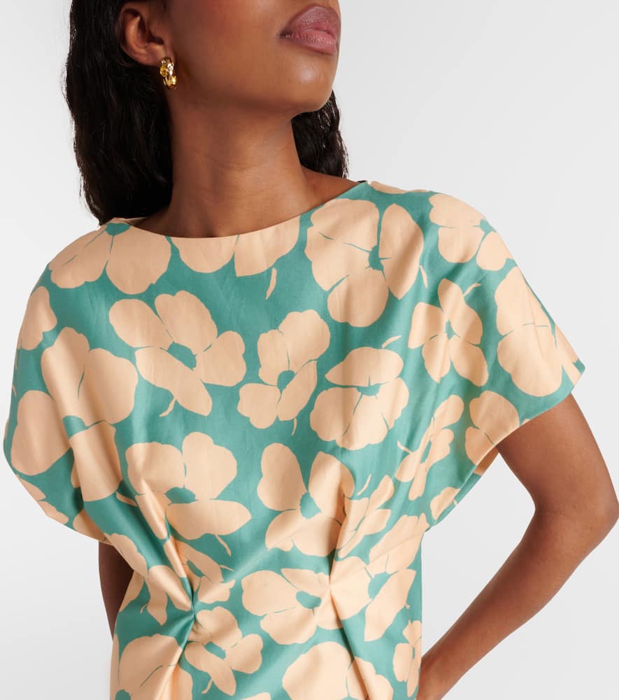 Floral satin midi dress