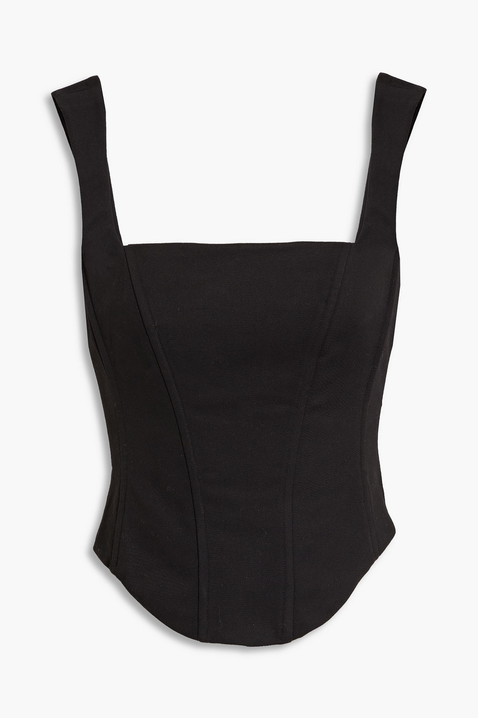 Cotton-blend twill bustier top - Black - IT 36