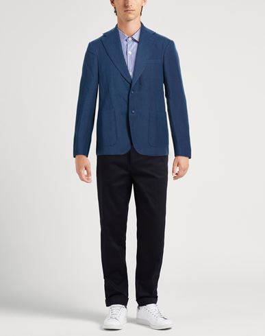 Officine Générale Man Blazer Blue Size 40 Linen