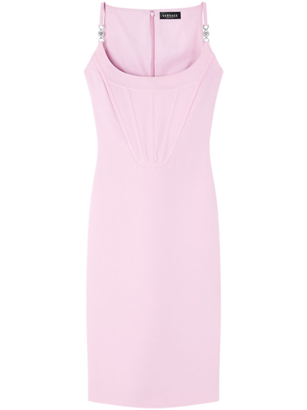 Corset-style crepe midi dress - Pink