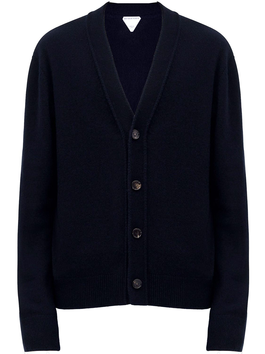 Cashmere Cardigan with Intrecciato Leather Patches