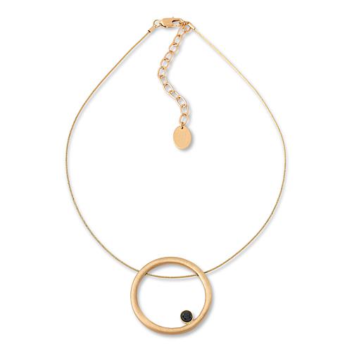 "16 8"" Accent Stone Open Circle Drop Necklace