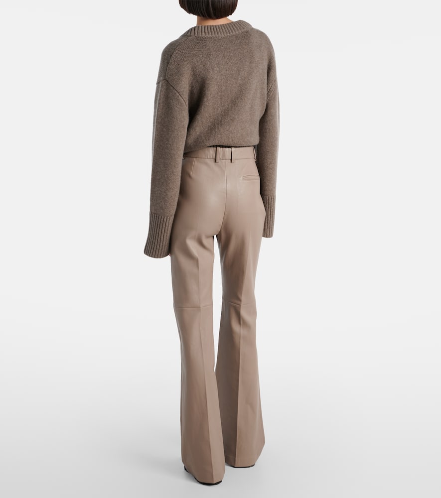 Tafira leather flared pants