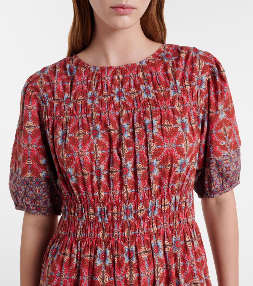 Maela printed cotton midi dress