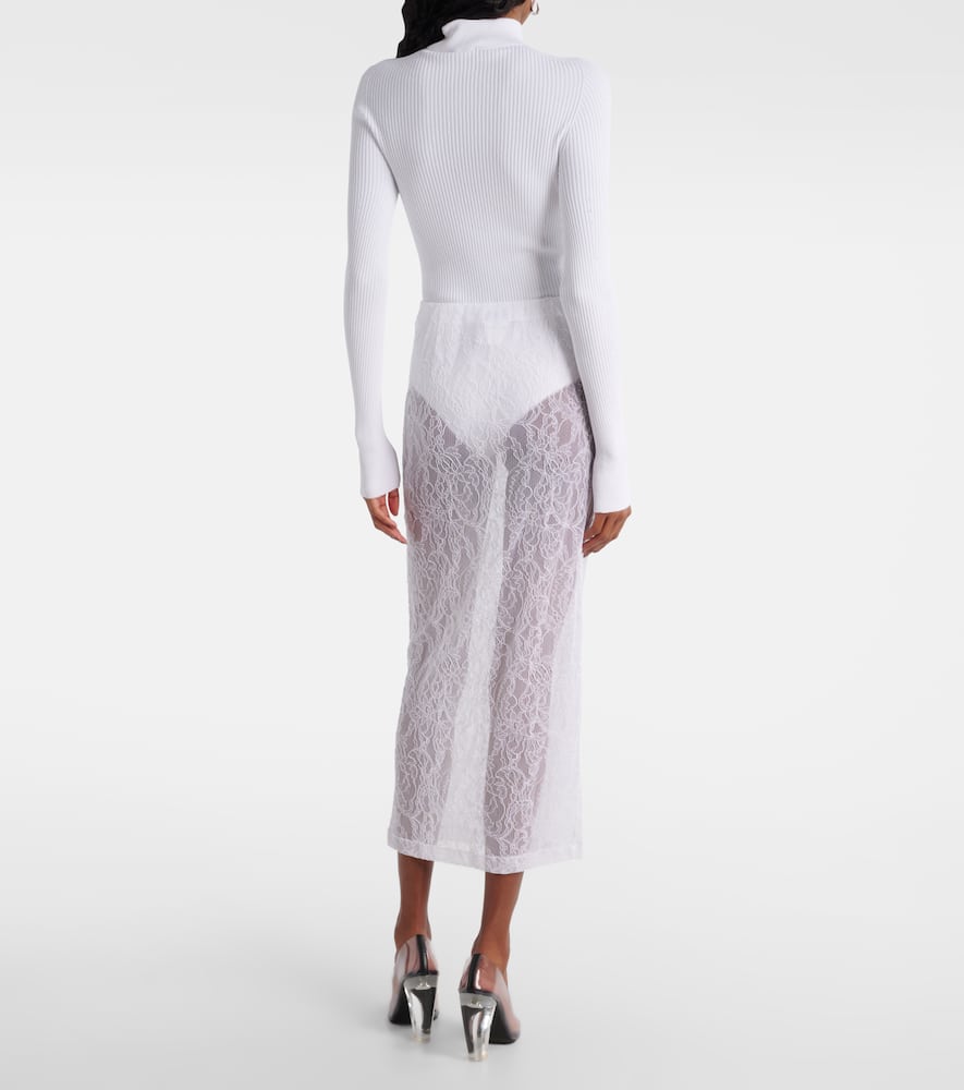 Wardrobe. NYC Sheer lace midi skirt
