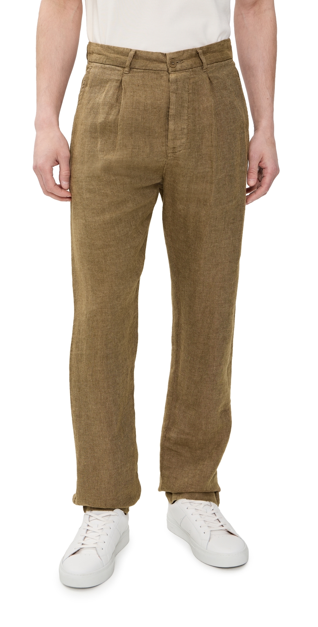 Pleated Linen Alta Trousers Chai