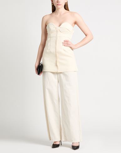 Proenza Schouler Woman Top Ivory Size 4 Cotton, Wool, Polyamide, Elastane