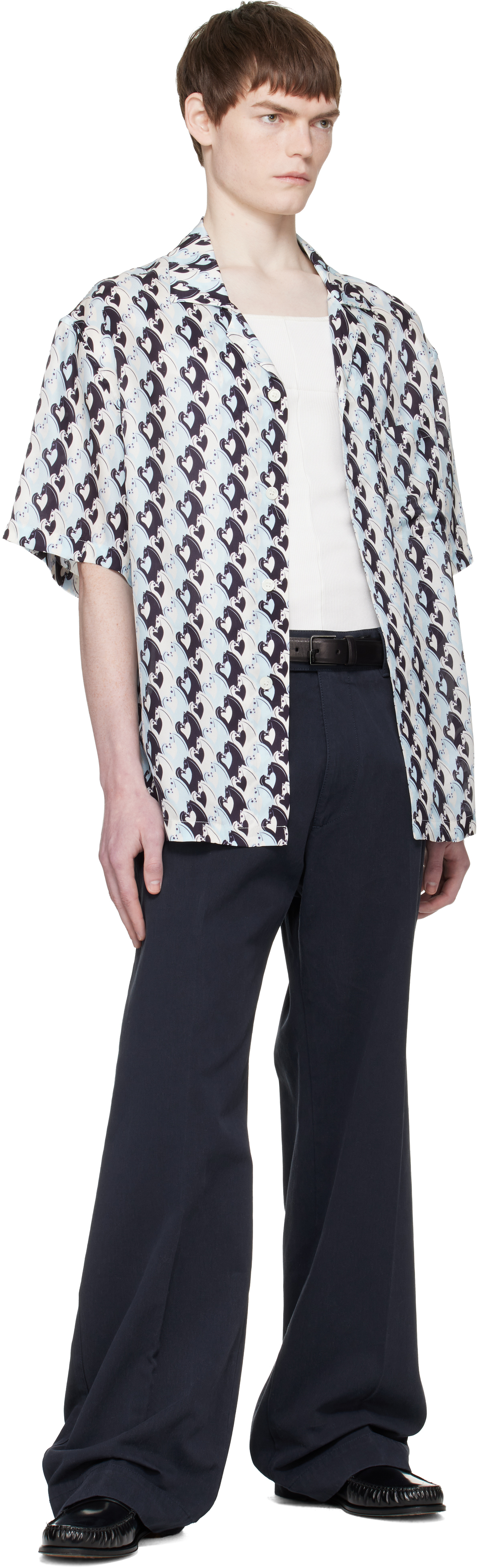 Blue Lunar Year Print Shirt