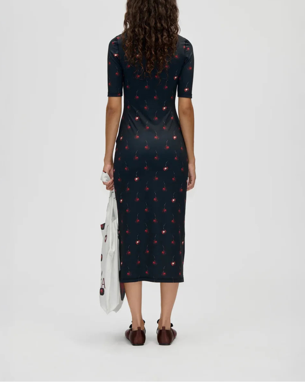 Short Sleeve Crewneck Midi Dress
