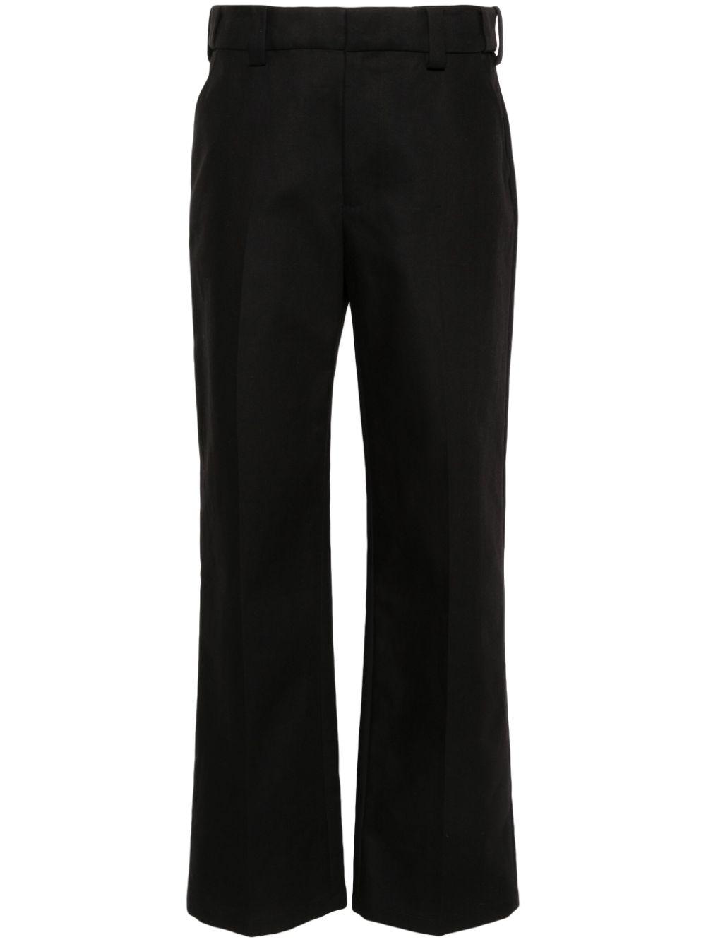 Straight cotton tailored trousers - Black