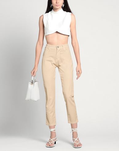 Woman Pants Beige Size XS Cotton, Elastane
