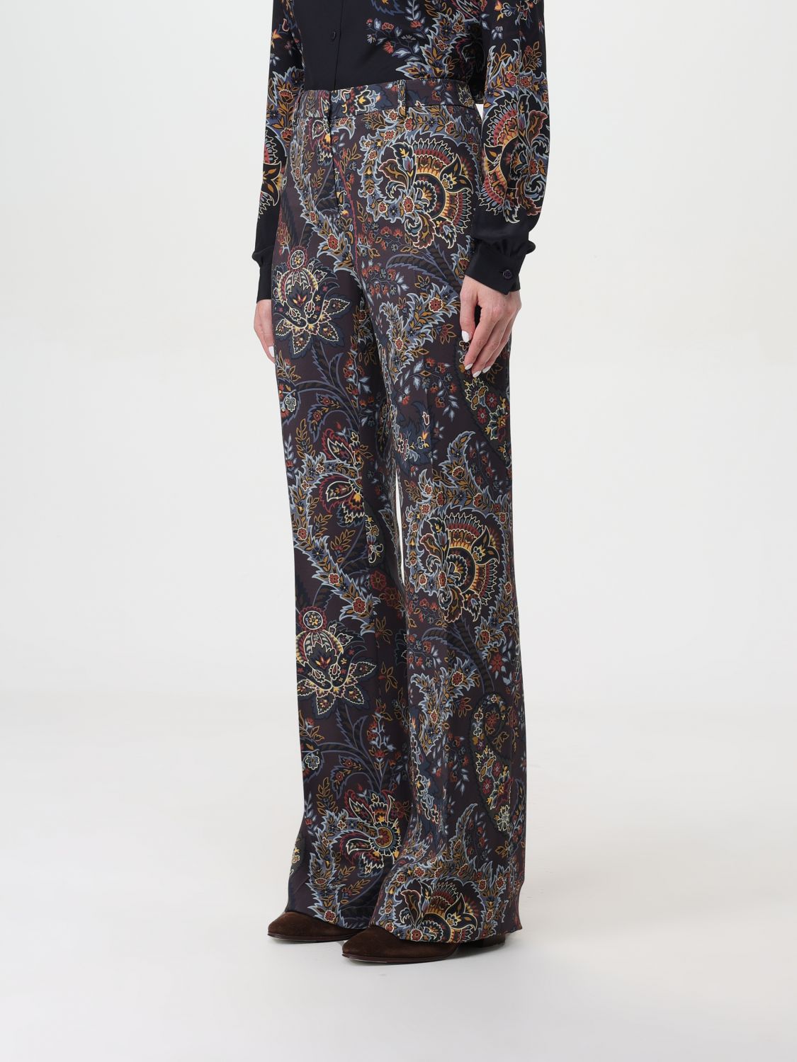 Paisley-print flared trousers - Purple