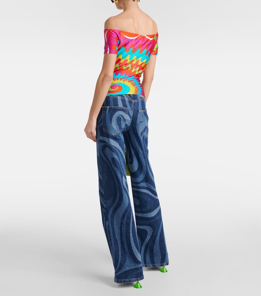 Printed off-shoulder top