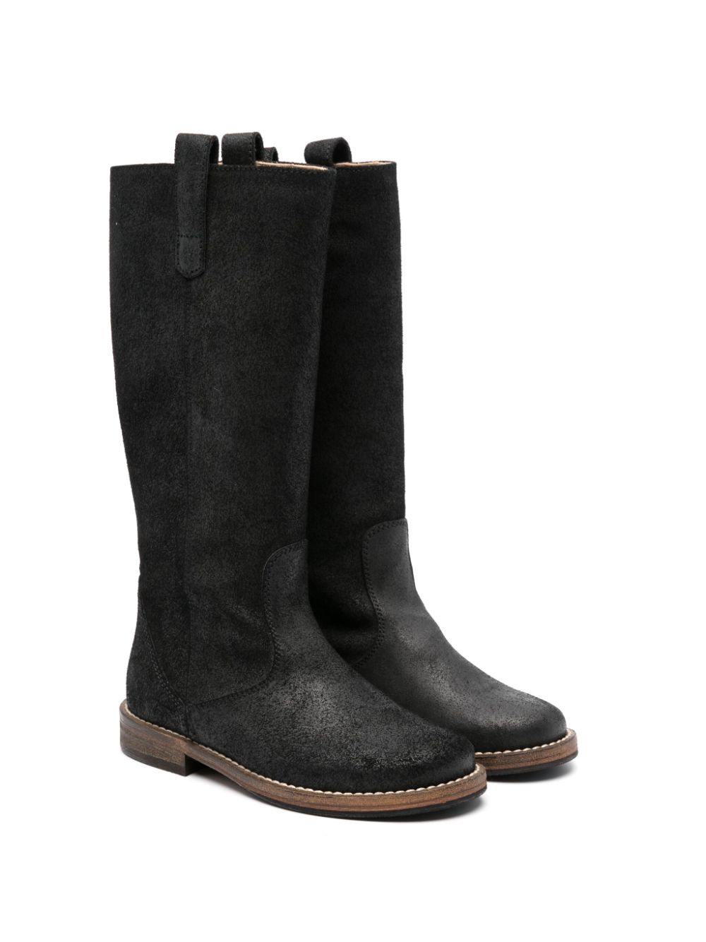 Knee-high suede boots - Black