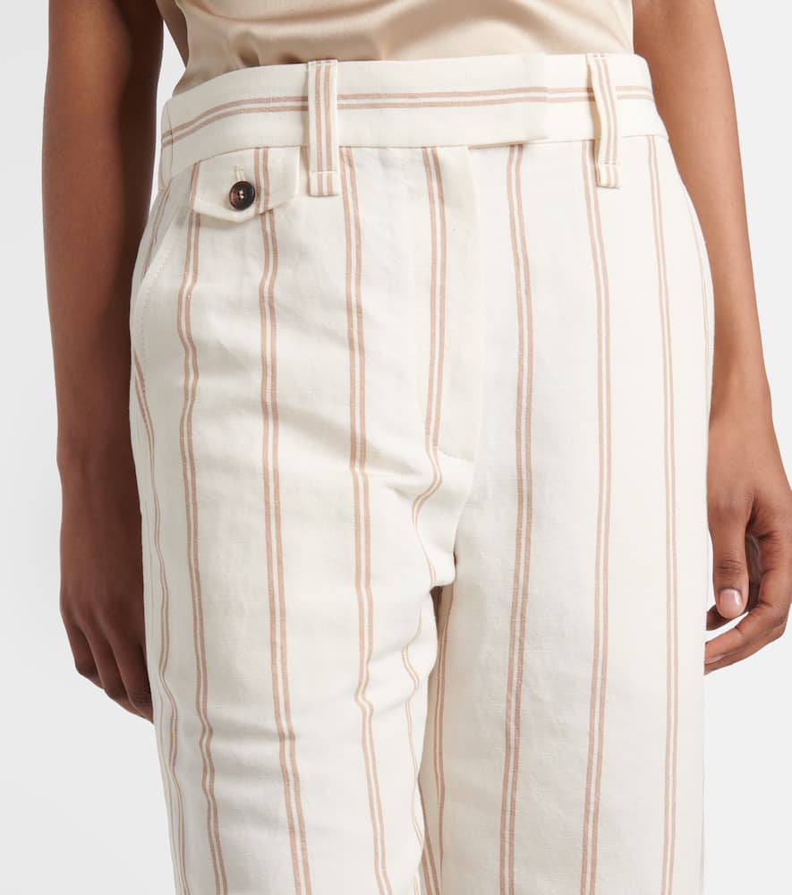 Monili striped linen and cotton chinos