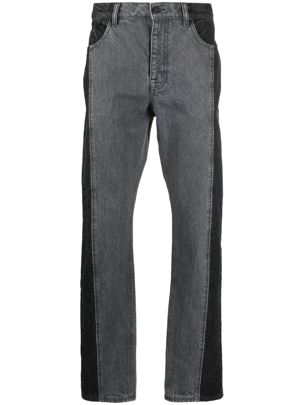 Colour-block straight-leg jeans - Grey