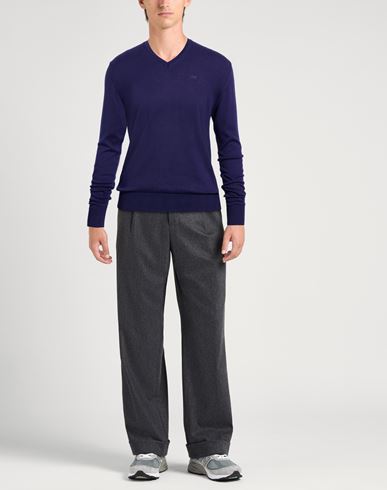 Man Sweater Dark purple Size 3XL Acrylic, Cotton, Wool