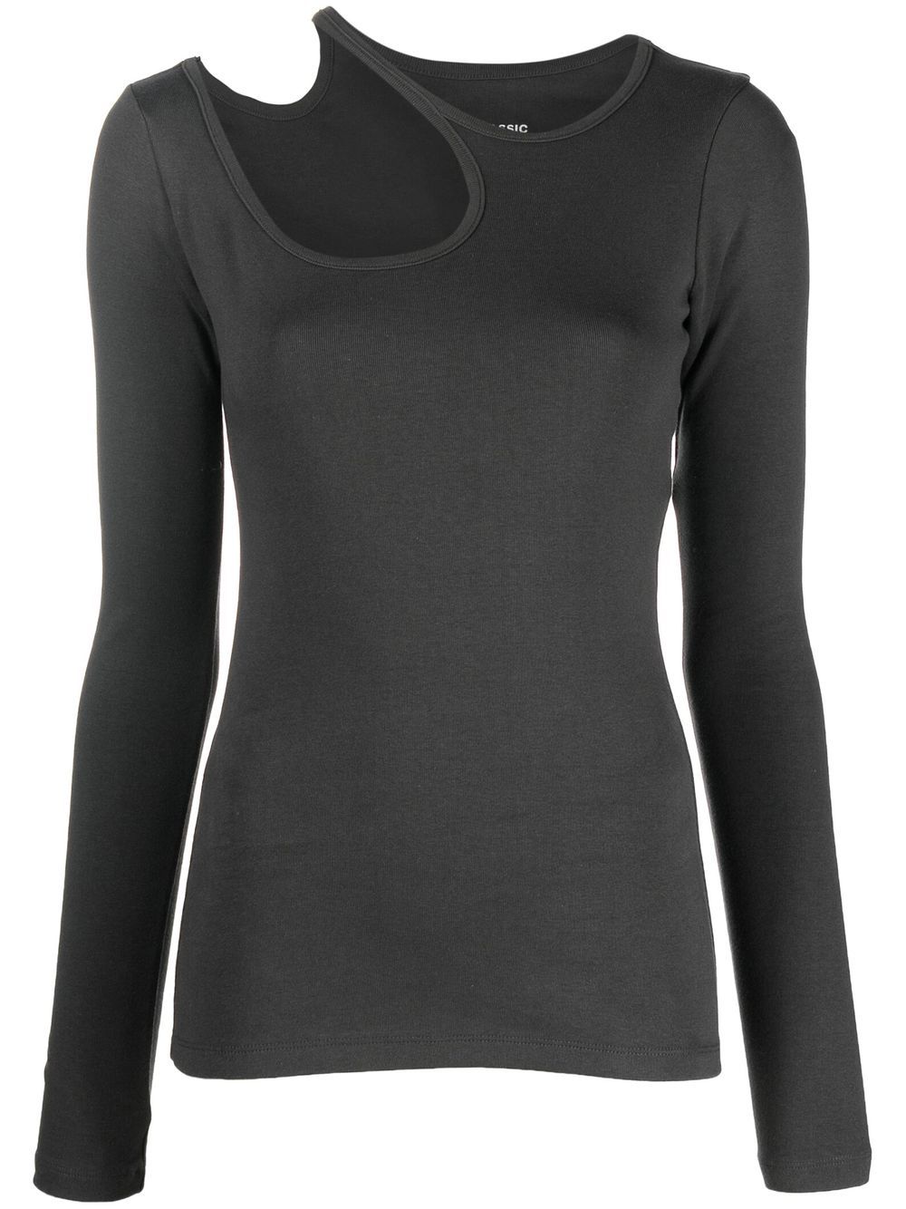 Cut-out knitted top - Grey