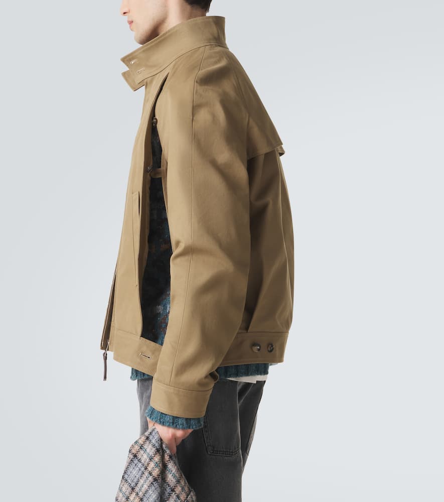 Layered cotton gabardine jacket