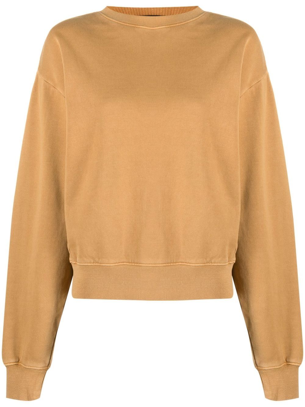 Ribbed-detail round-neck sweatshirt