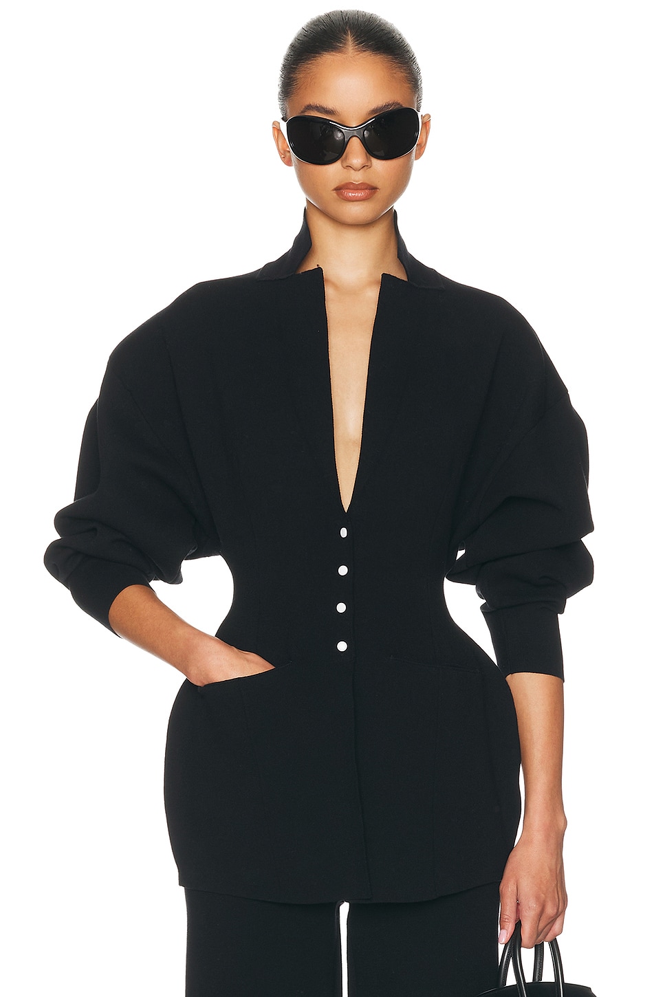 Helsa Louisse Structured Blazer in Black - Black. XS also in