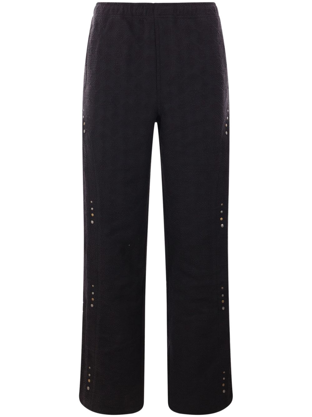 Straight-leg cotton-blend trousers - Black