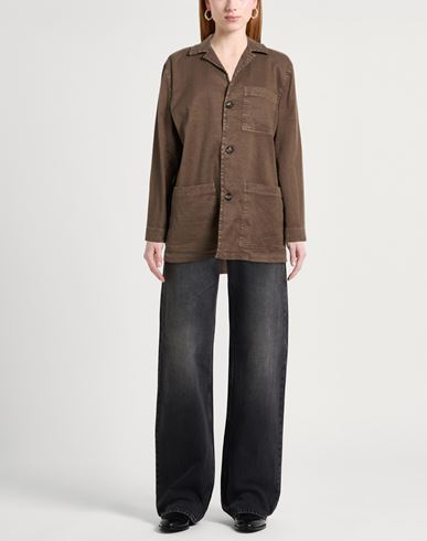 Woman Blazer Khaki Size 10 Linen, Cotton, Elastane